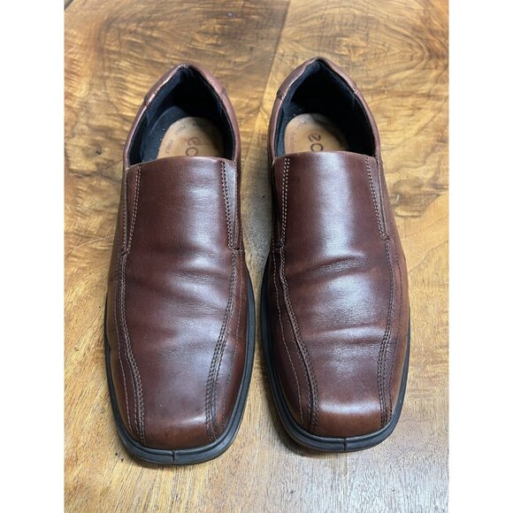 ECCO Men's 12 EU 46 Helsinki 2.0 Apron Toe Slip-on Cognac Leather 500154-01053